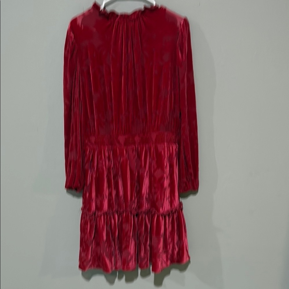 Eloquii Pink Mock Neck Barbiecore Midi Dress velvet burnout romantic formal - Picture 3 of 14